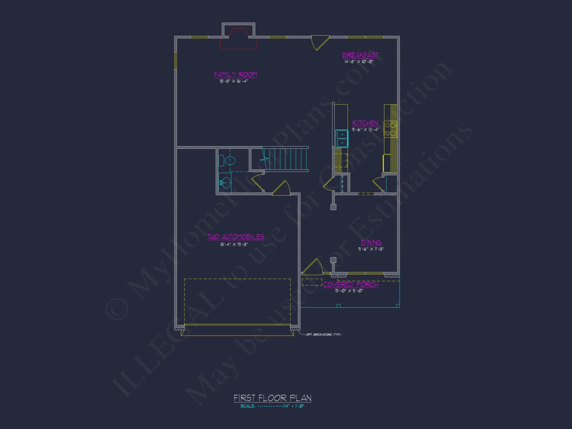 Elegant house Plan with CAD Design: 3 Bed, 2.5 Bath Blueprint