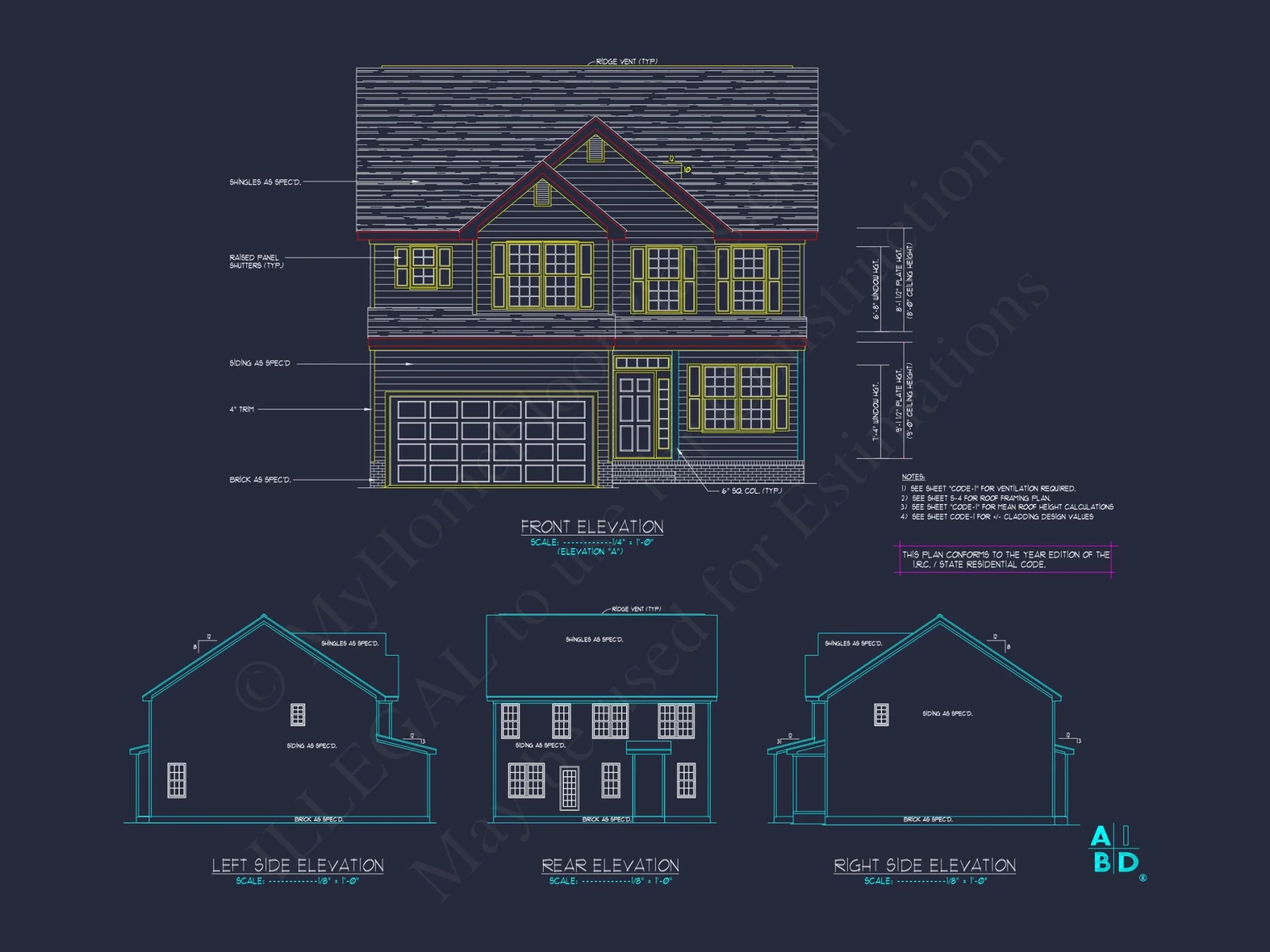 Elegant house Plan with CAD Design: 3 Bed, 2.5 Bath Blueprint