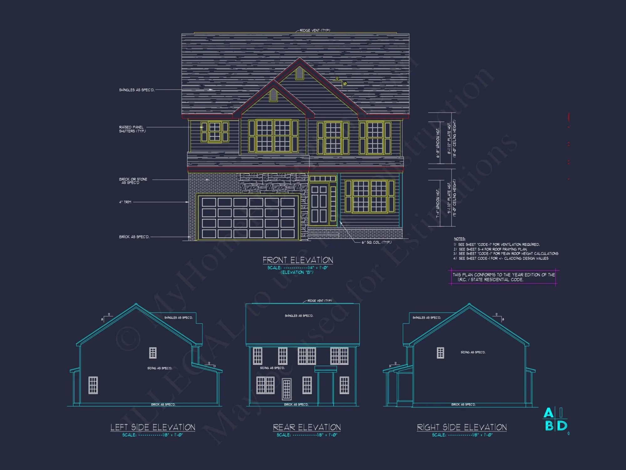 Elegant house Plan with CAD Design: 3 Bed, 2.5 Bath Blueprint