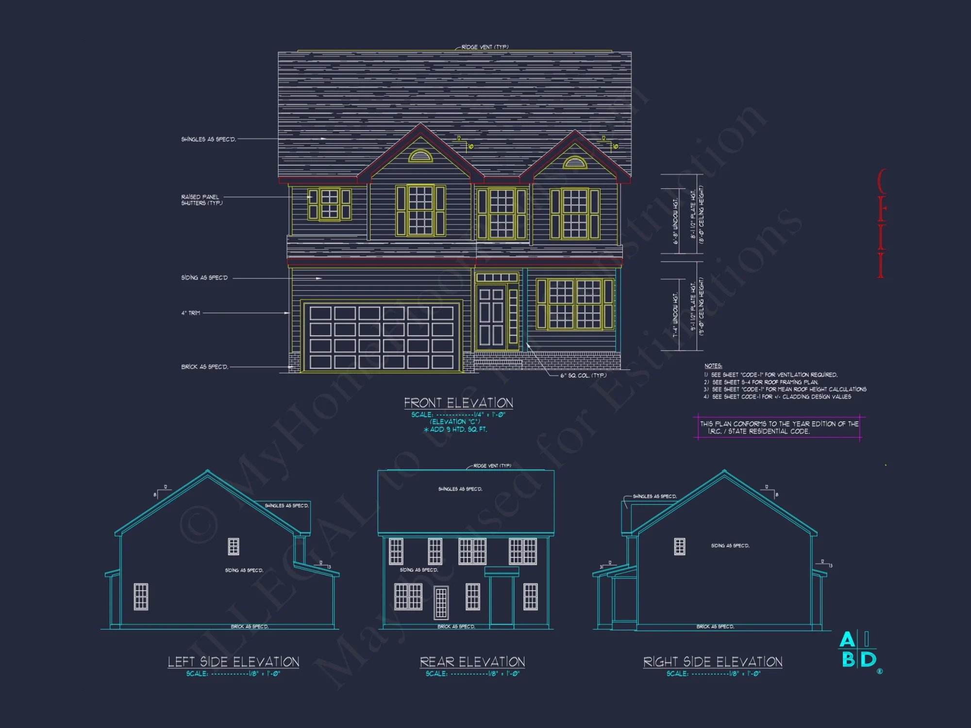 Elegant house Plan with CAD Design: 3 Bed, 2.5 Bath Blueprint