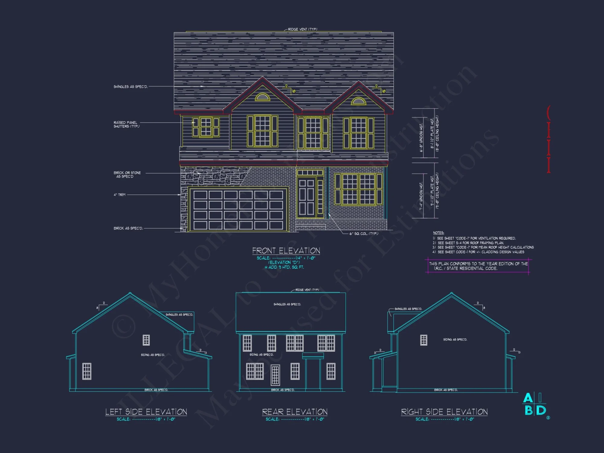 Elegant house Plan with CAD Design: 3 Bed, 2.5 Bath Blueprint