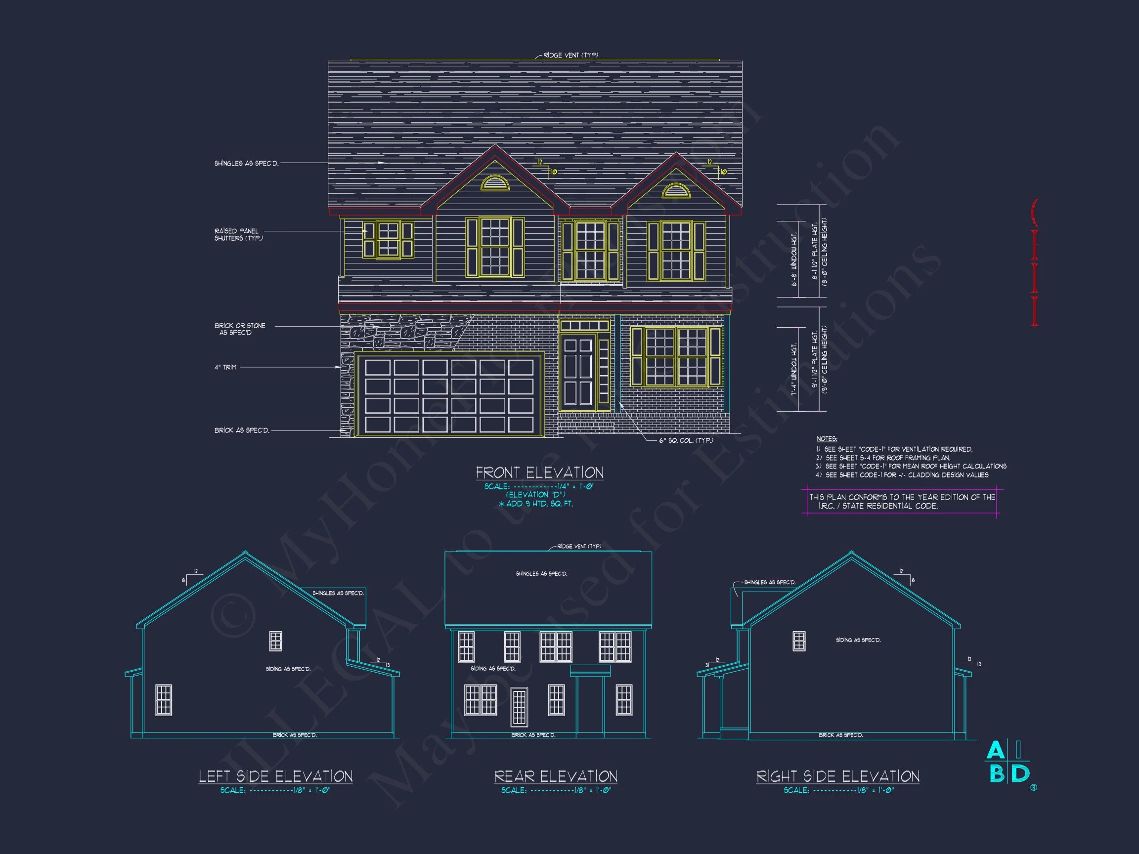 Elegant house Plan with CAD Design: 3 Bed, 2.5 Bath Blueprint