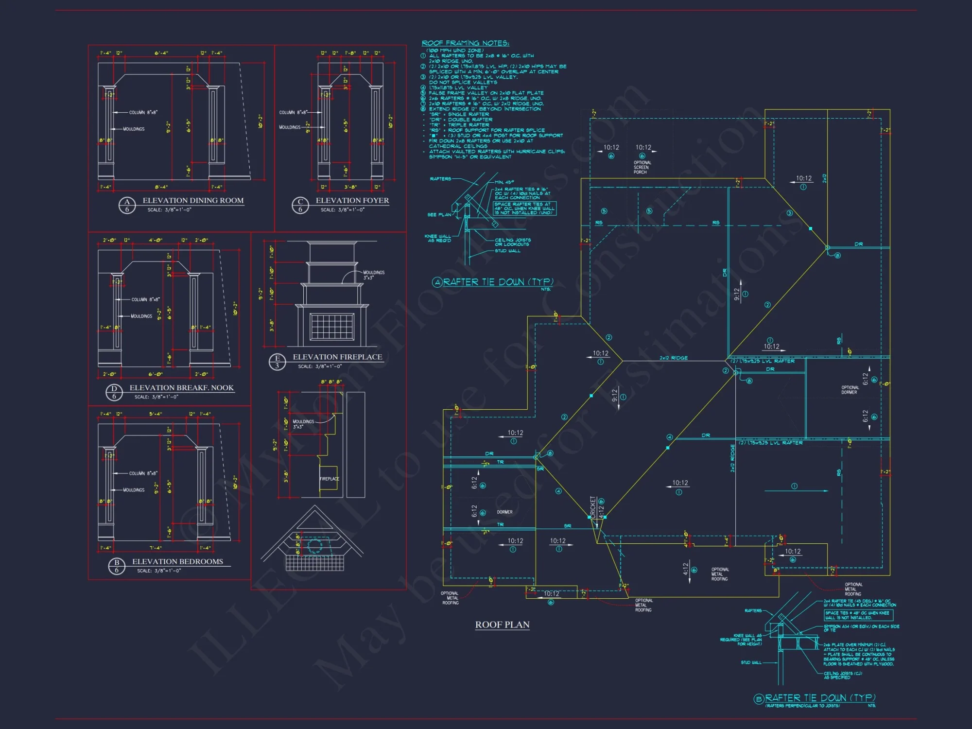 Charming 2-Story house Plan with Bonus Room and CAD Designs