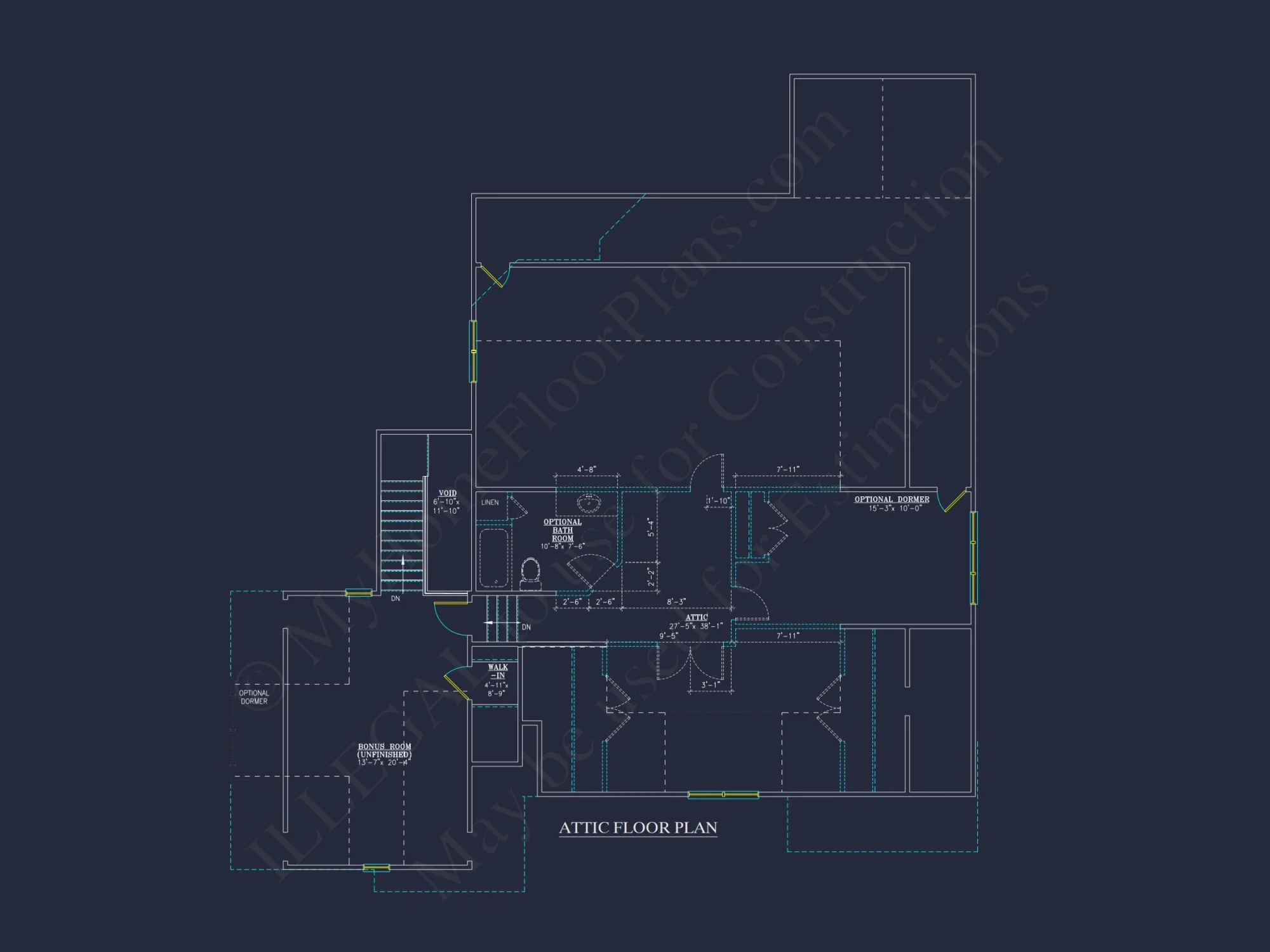 Charming 2-Story house Plan with Bonus Room and CAD Designs