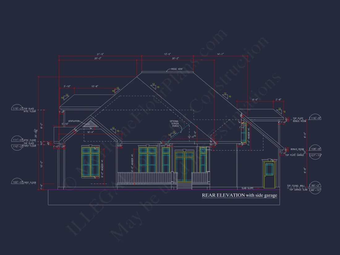 Charming 2-Story house Plan with Bonus Room and CAD Designs