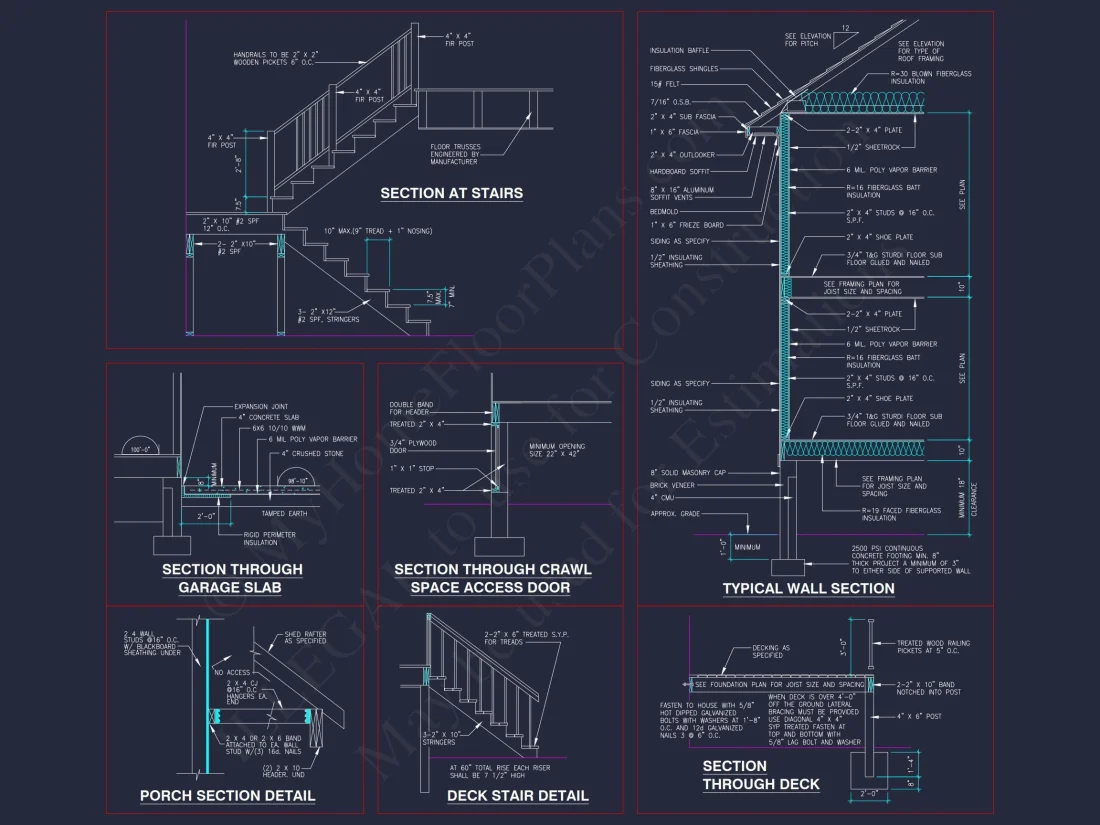 Modern Craftsman house Plan: 2-Story Floor Plan & CAD Designs