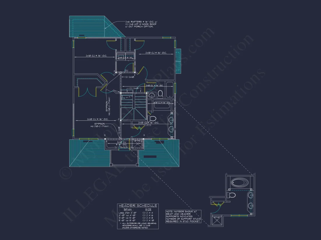 Modern Craftsman house Plan: 2-Story Floor Plan & CAD Designs