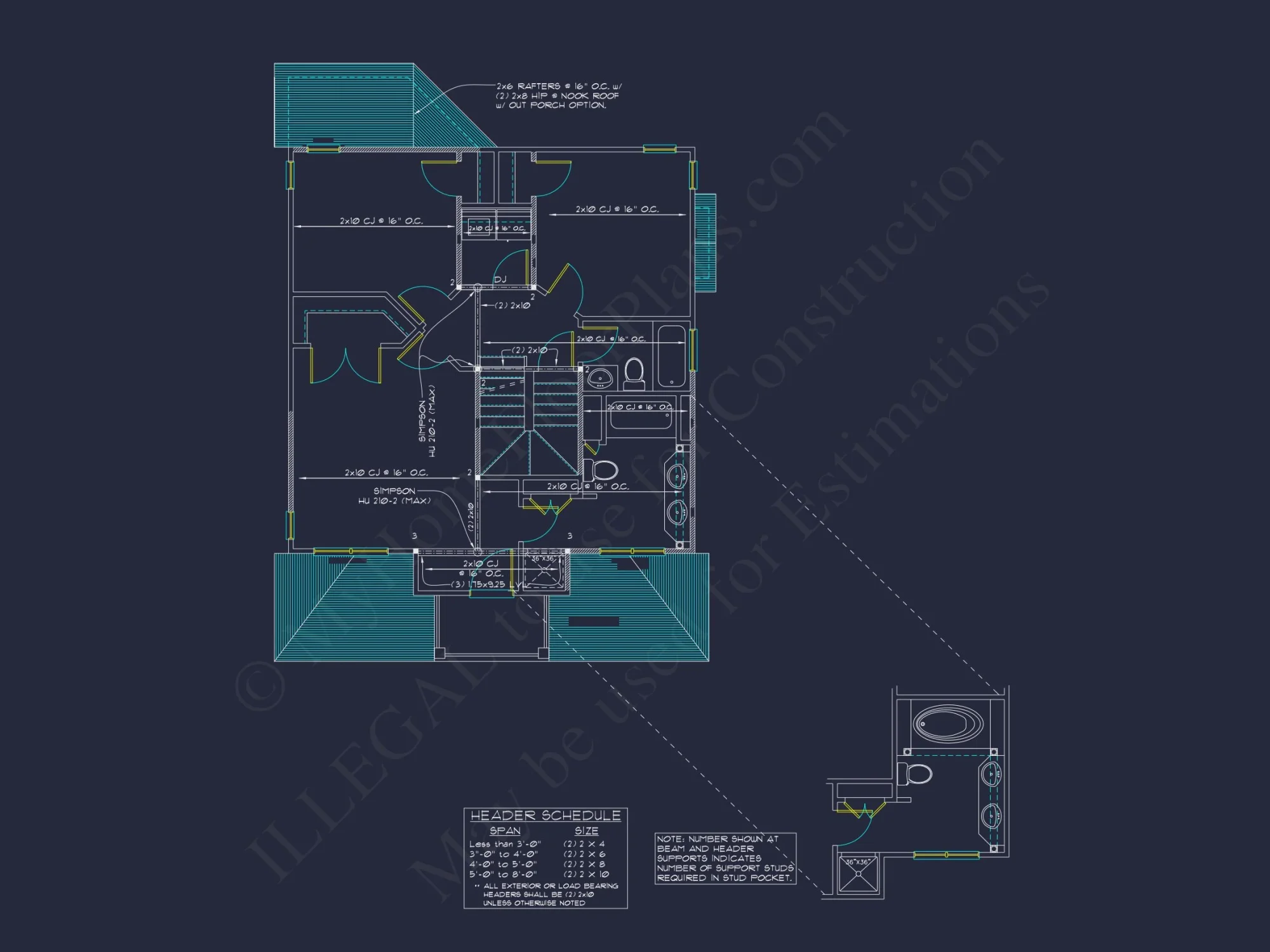 Modern Craftsman house Plan: 2-Story Floor Plan & CAD Designs