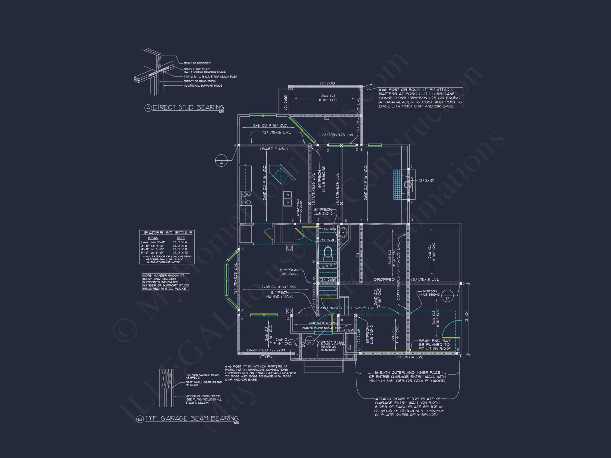 Modern Craftsman house Plan: 2-Story Floor Plan & CAD Designs