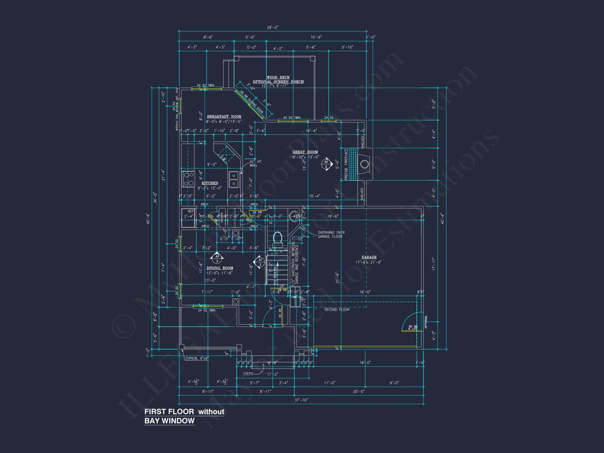 Modern Craftsman house Plan: 2-Story Floor Plan & CAD Designs