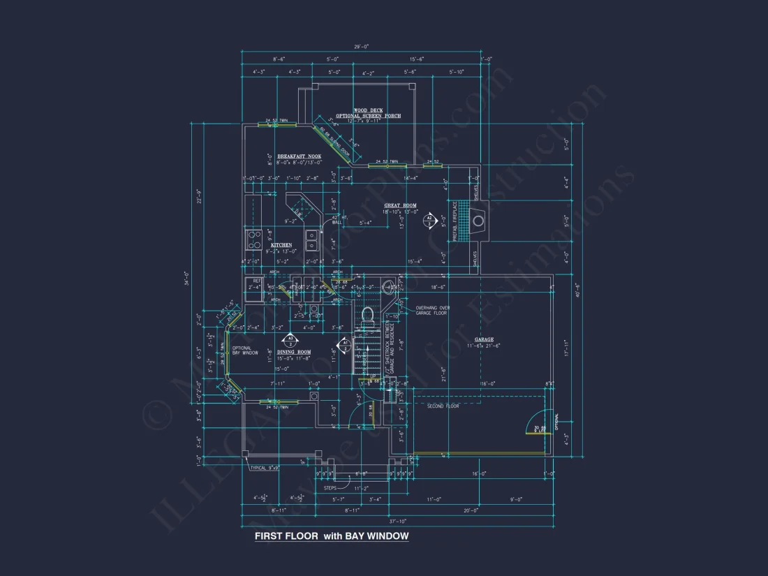 Modern Craftsman house Plan: 2-Story Floor Plan & CAD Designs