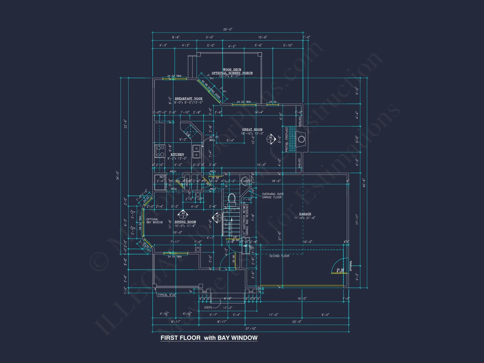 Modern Craftsman house Plan: 2-Story Floor Plan & CAD Designs