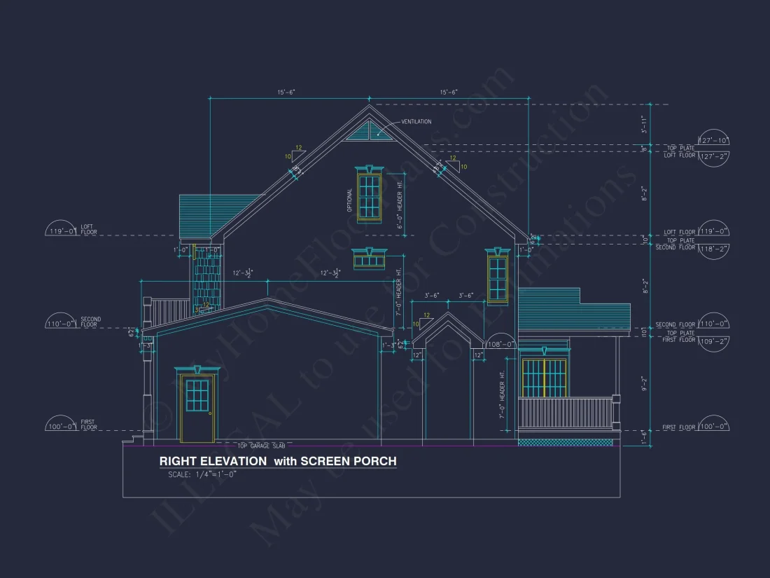 Modern Craftsman house Plan: 2-Story Floor Plan & CAD Designs