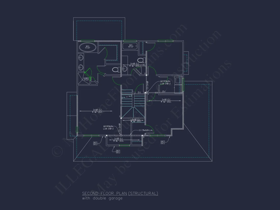 Modern house Design with 2-Story Floor Plan and CAD Blueprints
