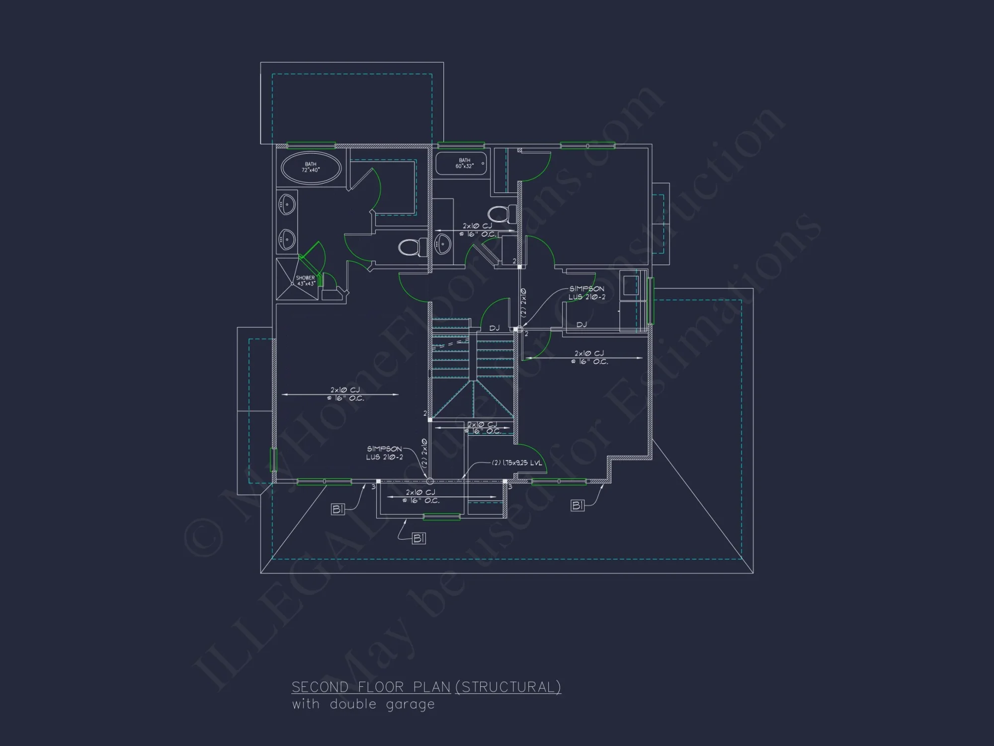 Modern house Design with 2-Story Floor Plan and CAD Blueprints