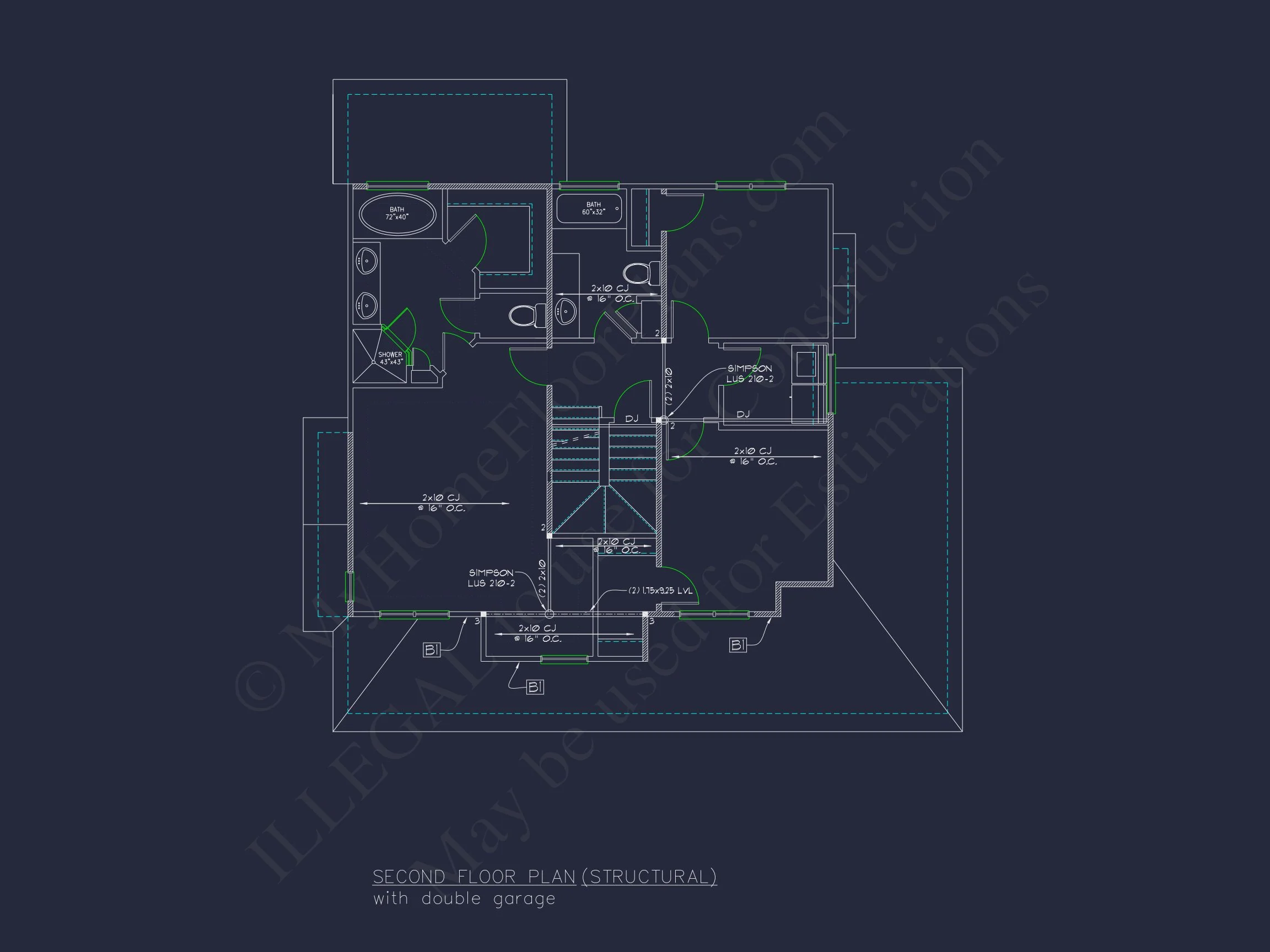 Modern house Design with 2-Story Floor Plan and CAD Blueprints