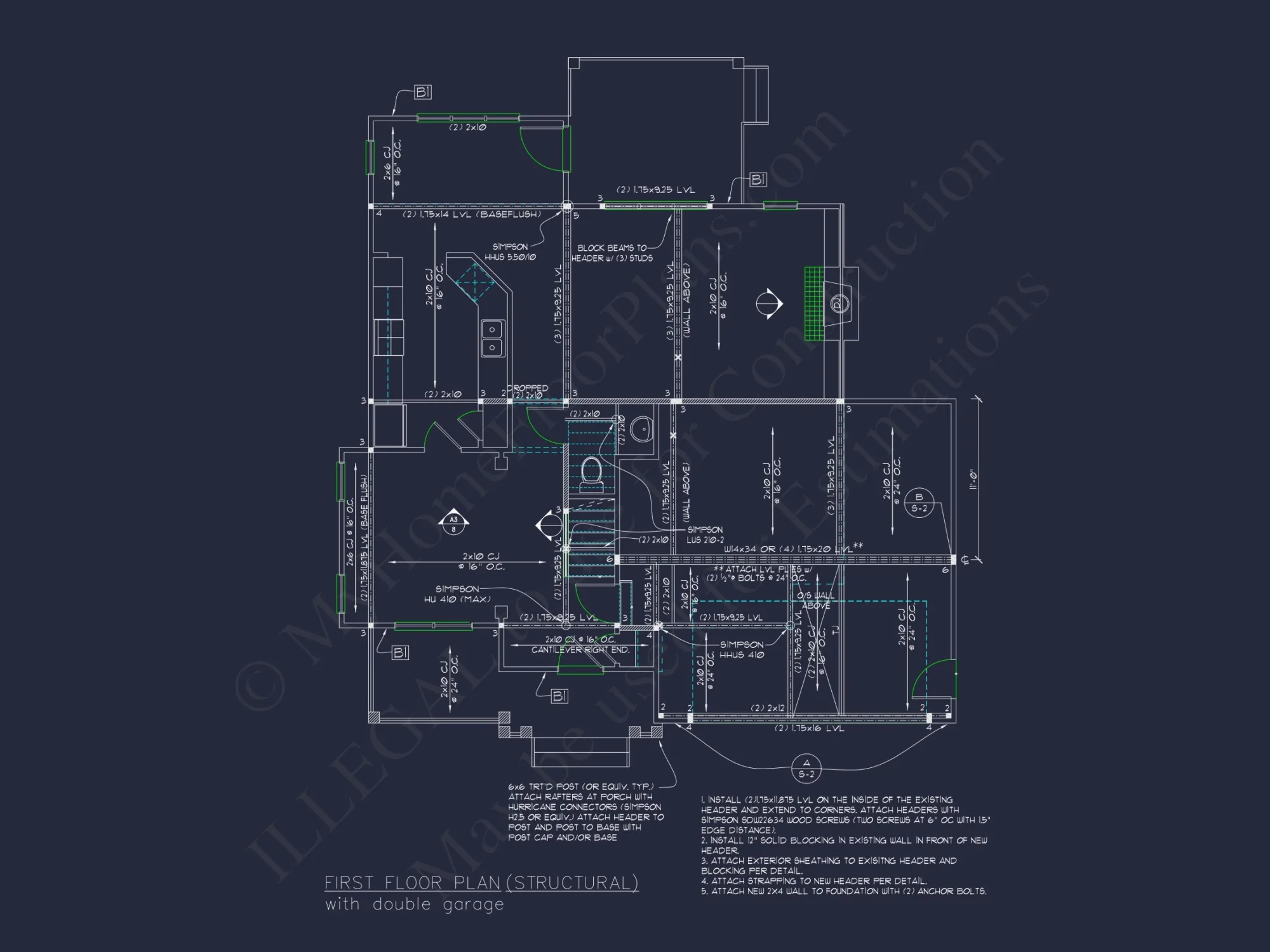 Modern house Design with 2-Story Floor Plan and CAD Blueprints