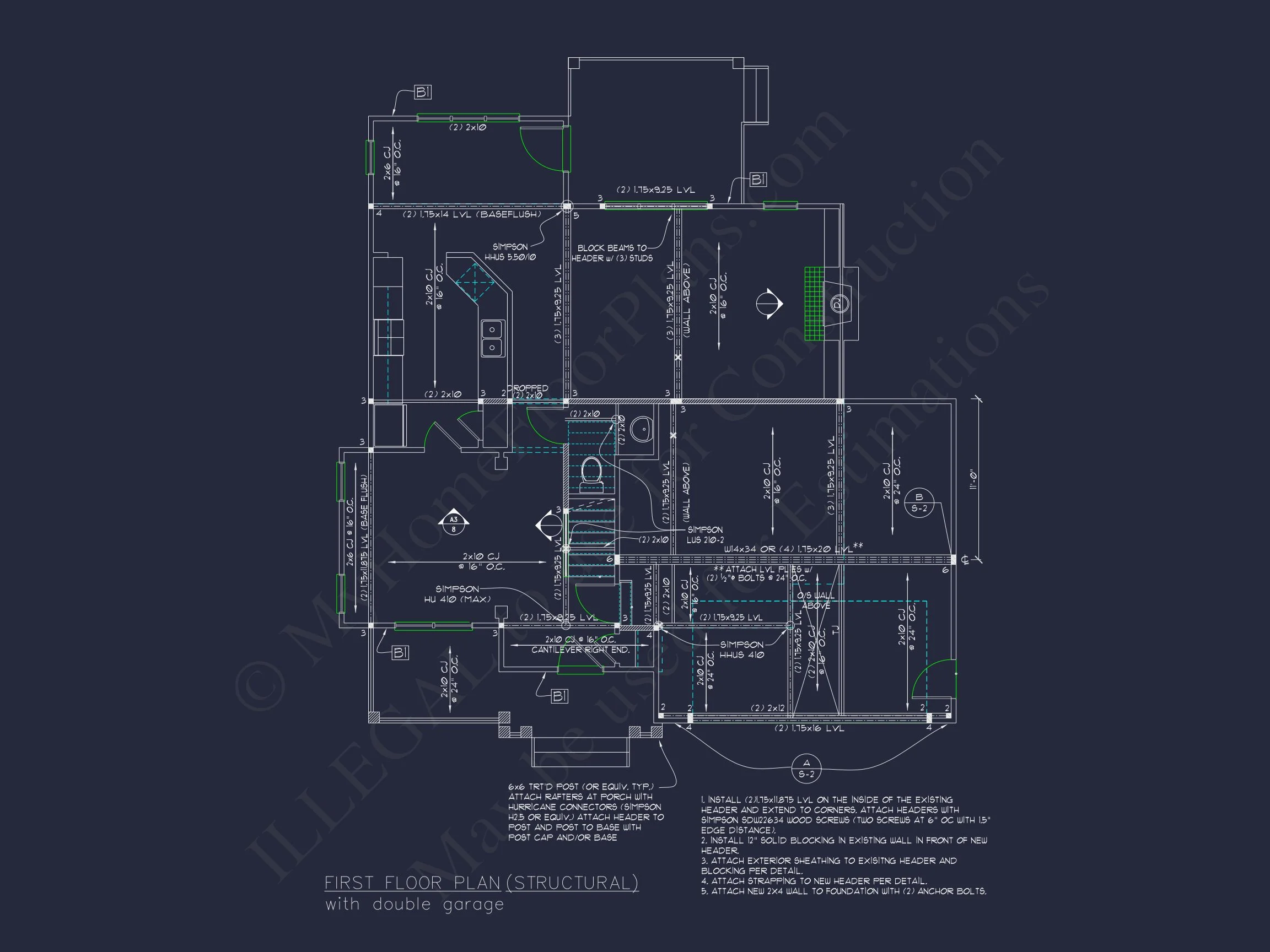 Modern house Design with 2-Story Floor Plan and CAD Blueprints