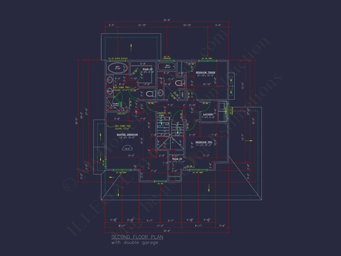 Modern house Design with 2-Story Floor Plan and CAD Blueprints
