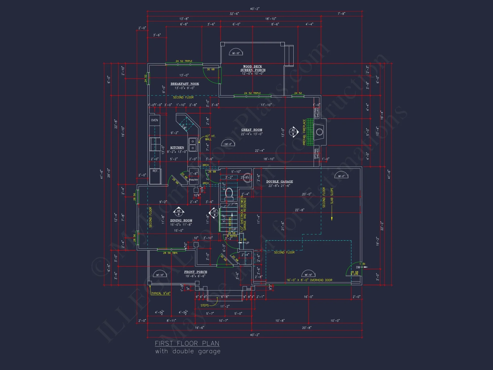 Modern house Design with 2-Story Floor Plan and CAD Blueprints