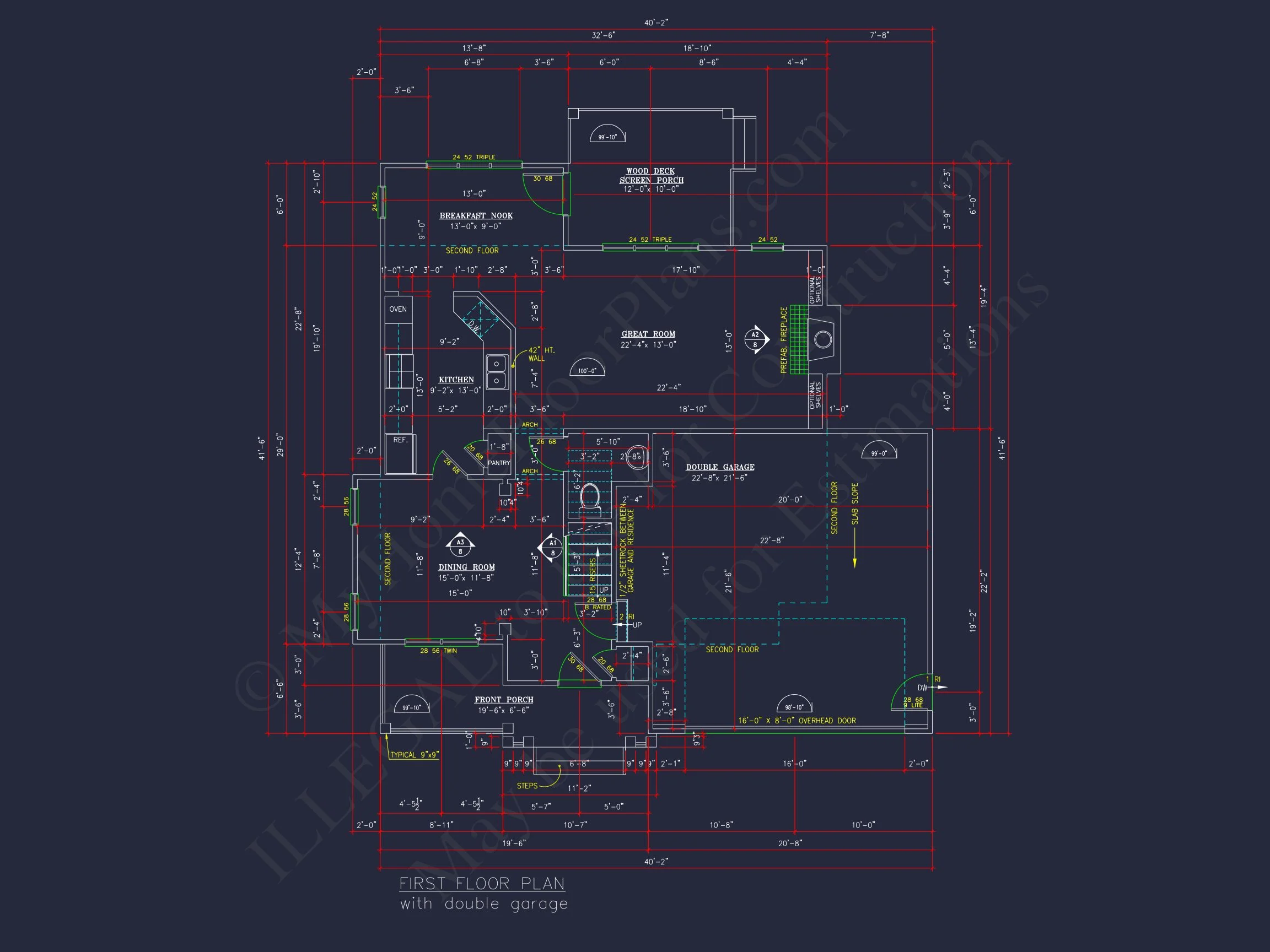 Modern house Design with 2-Story Floor Plan and CAD Blueprints