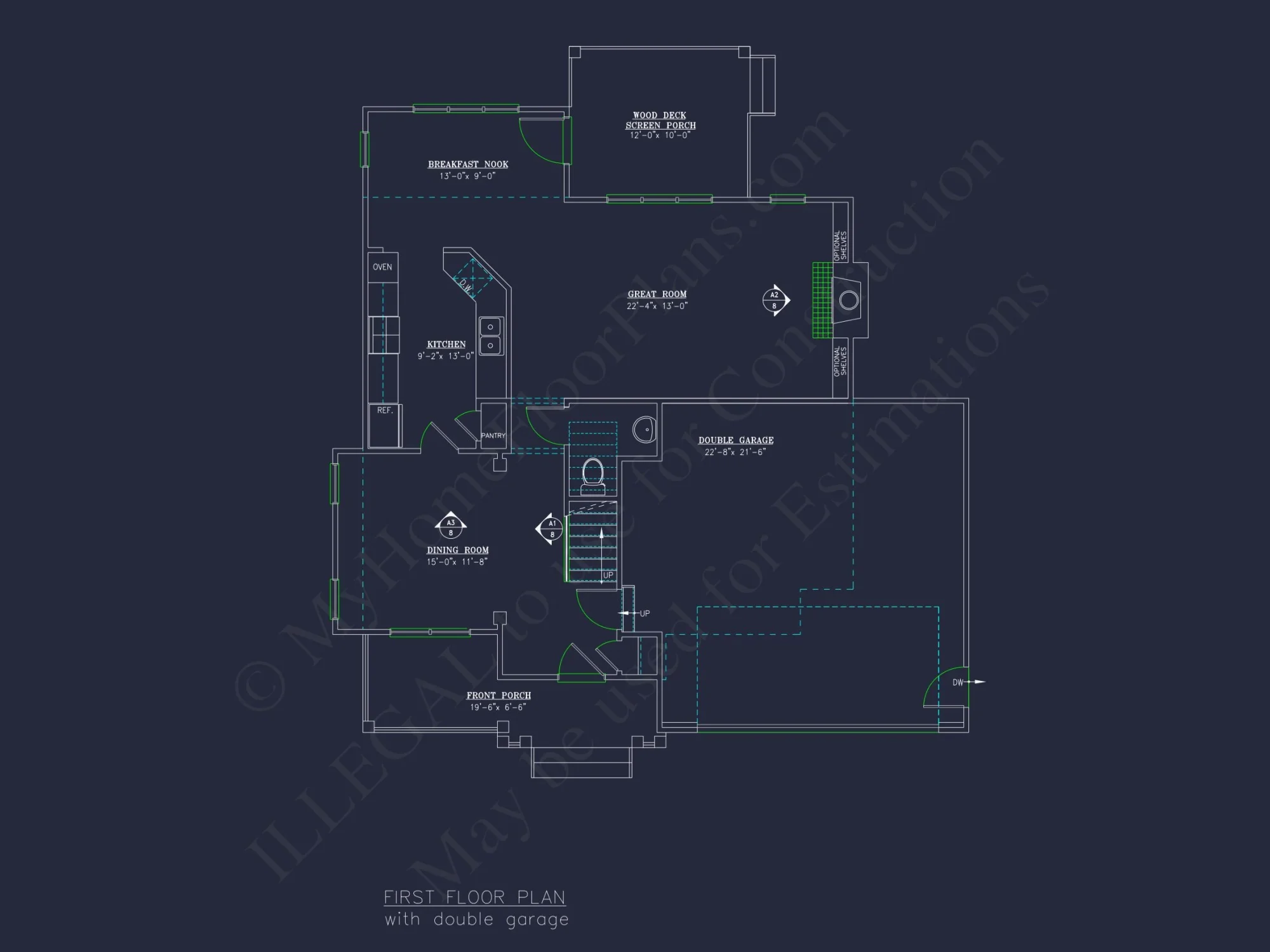 Modern house Design with 2-Story Floor Plan and CAD Blueprints