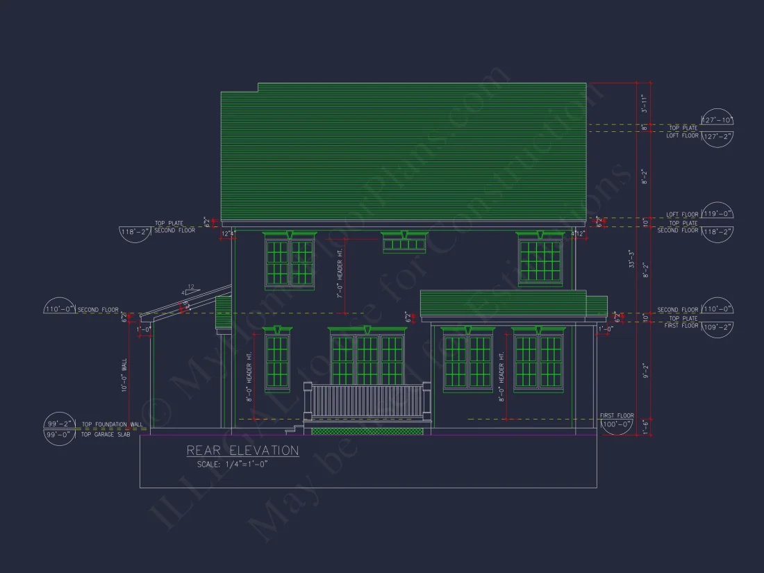 Modern house Design with 2-Story Floor Plan and CAD Blueprints