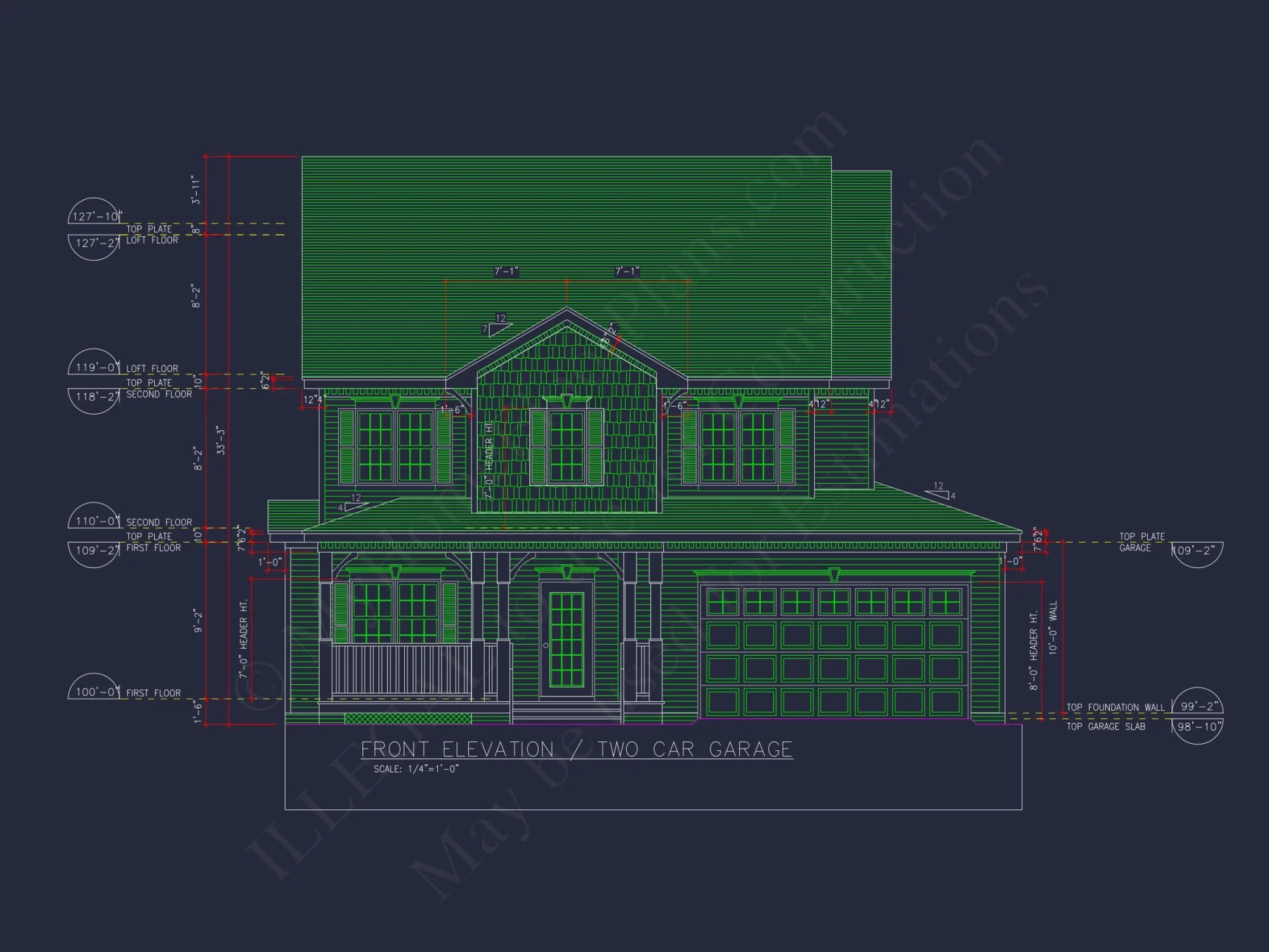 Modern house Design with 2-Story Floor Plan and CAD Blueprints