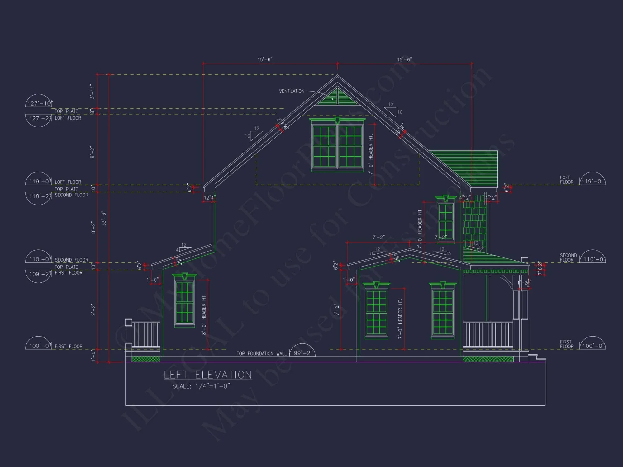 Modern house Design with 2-Story Floor Plan and CAD Blueprints