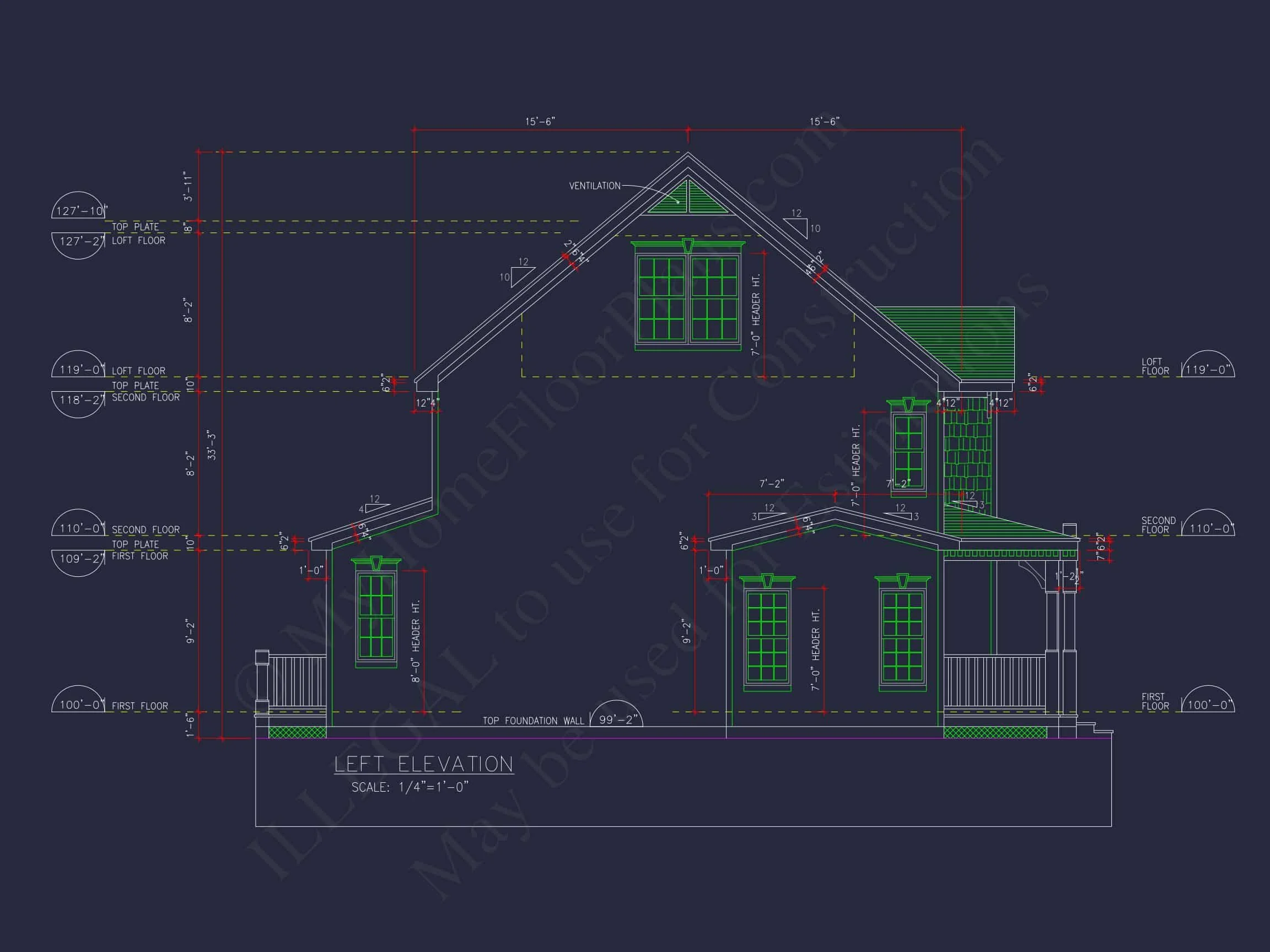 Modern house Design with 2-Story Floor Plan and CAD Blueprints