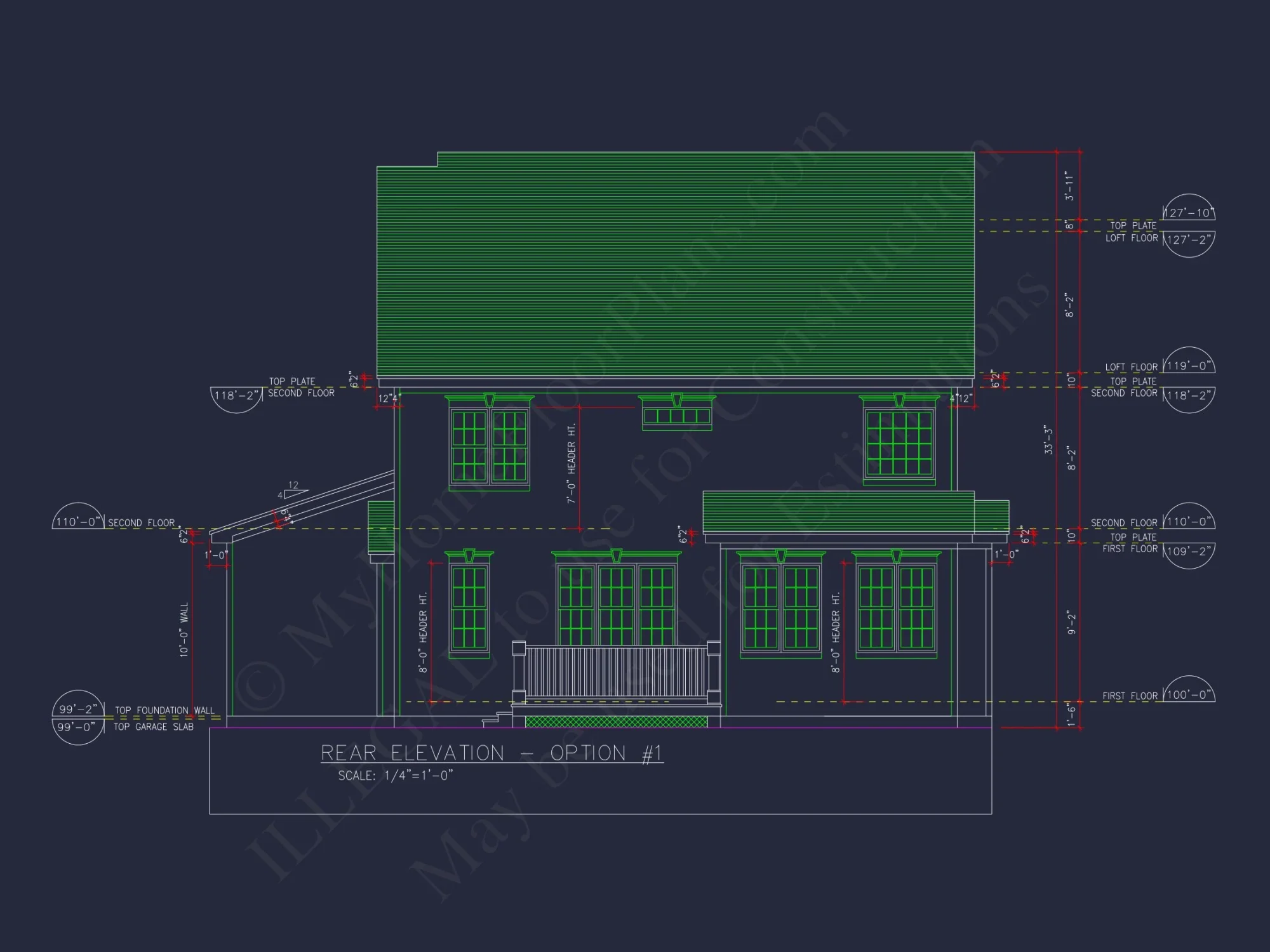 Modern house Design with 2-Story Floor Plan and CAD Blueprints