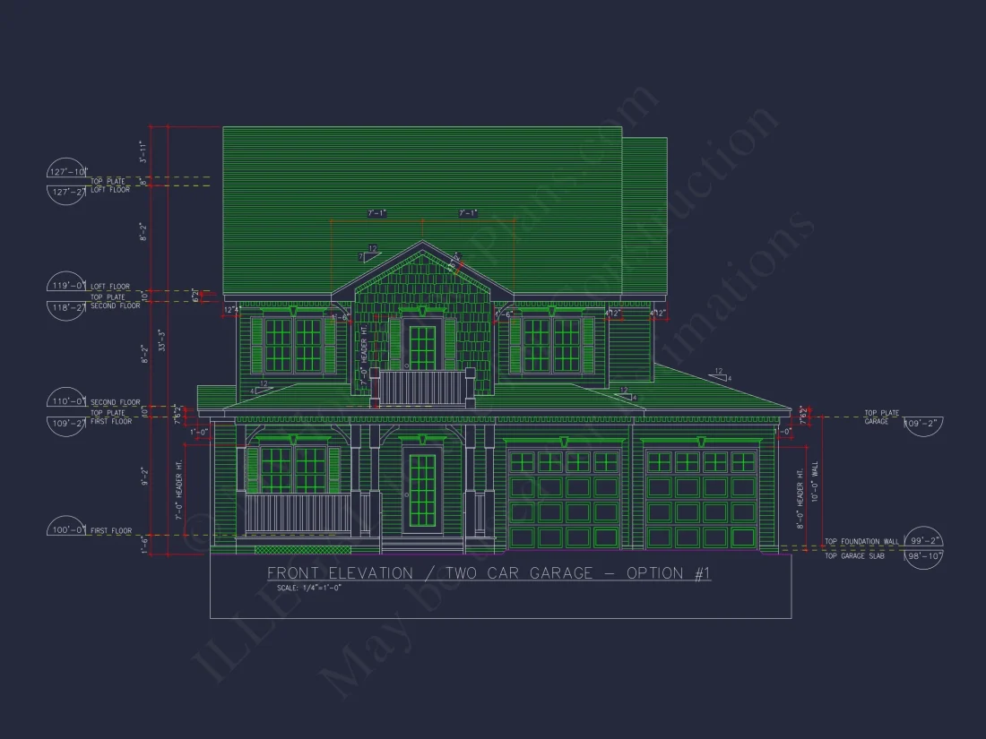 Modern house Design with 2-Story Floor Plan and CAD Blueprints