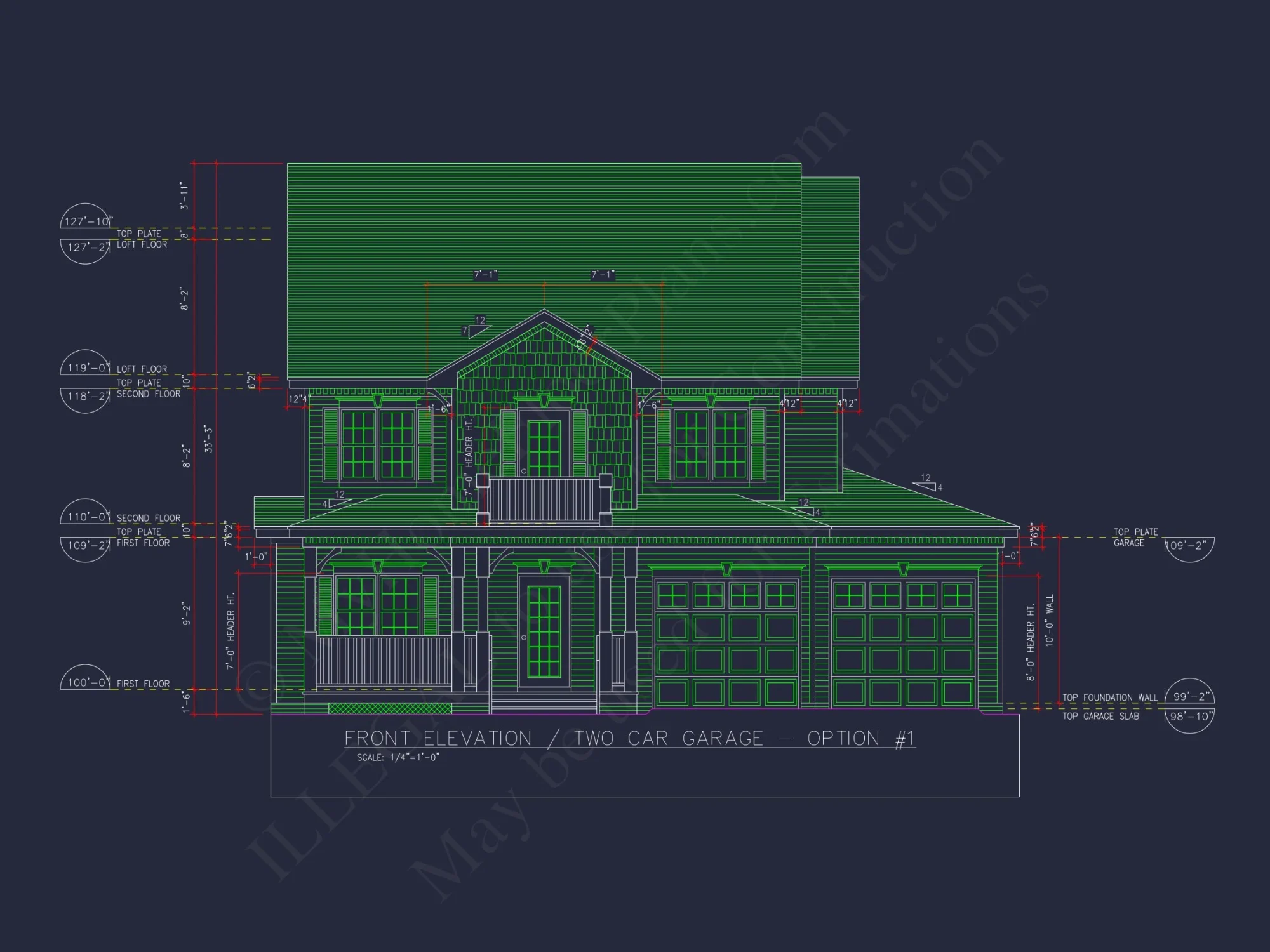 Modern house Design with 2-Story Floor Plan and CAD Blueprints