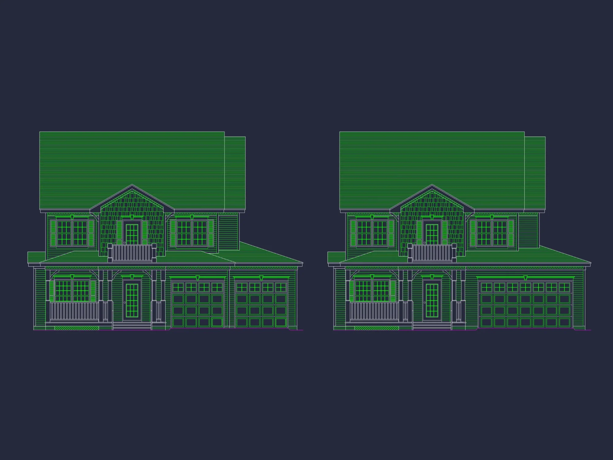 Modern house Design with 2-Story Floor Plan and CAD Blueprints