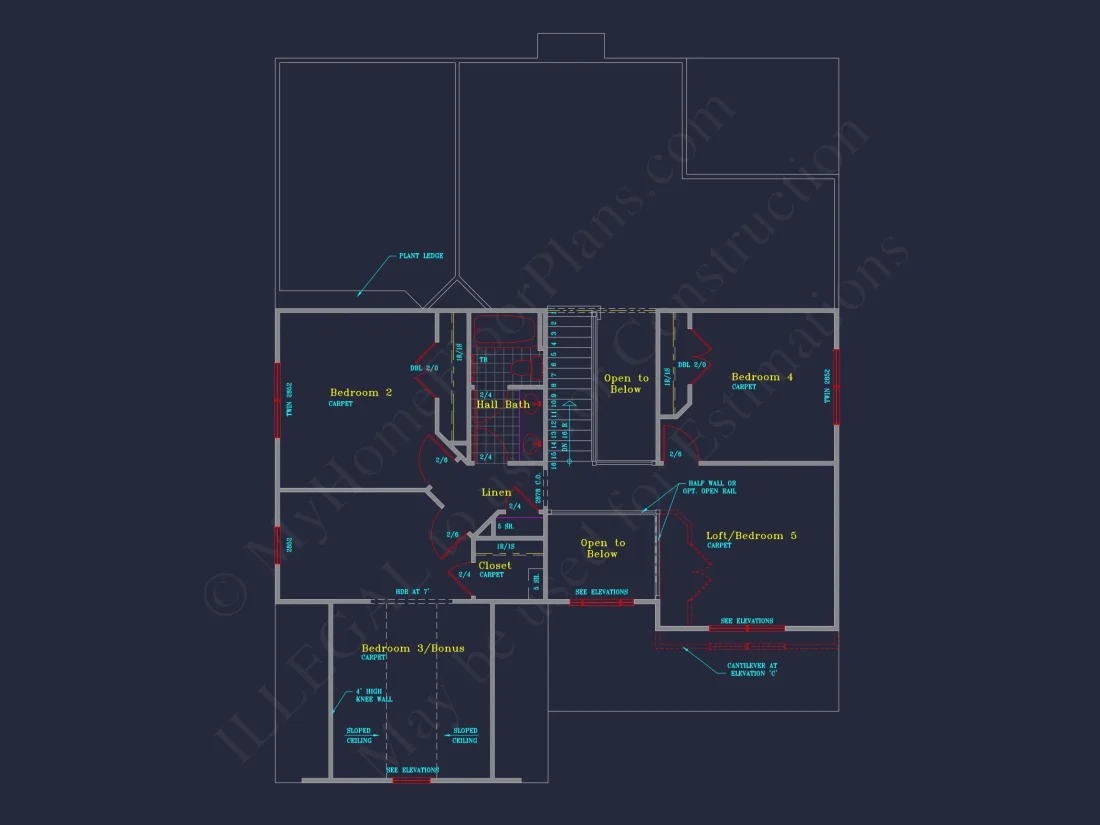 Modern Suburban house Plan with 4 Bedrooms and Spacious Layout