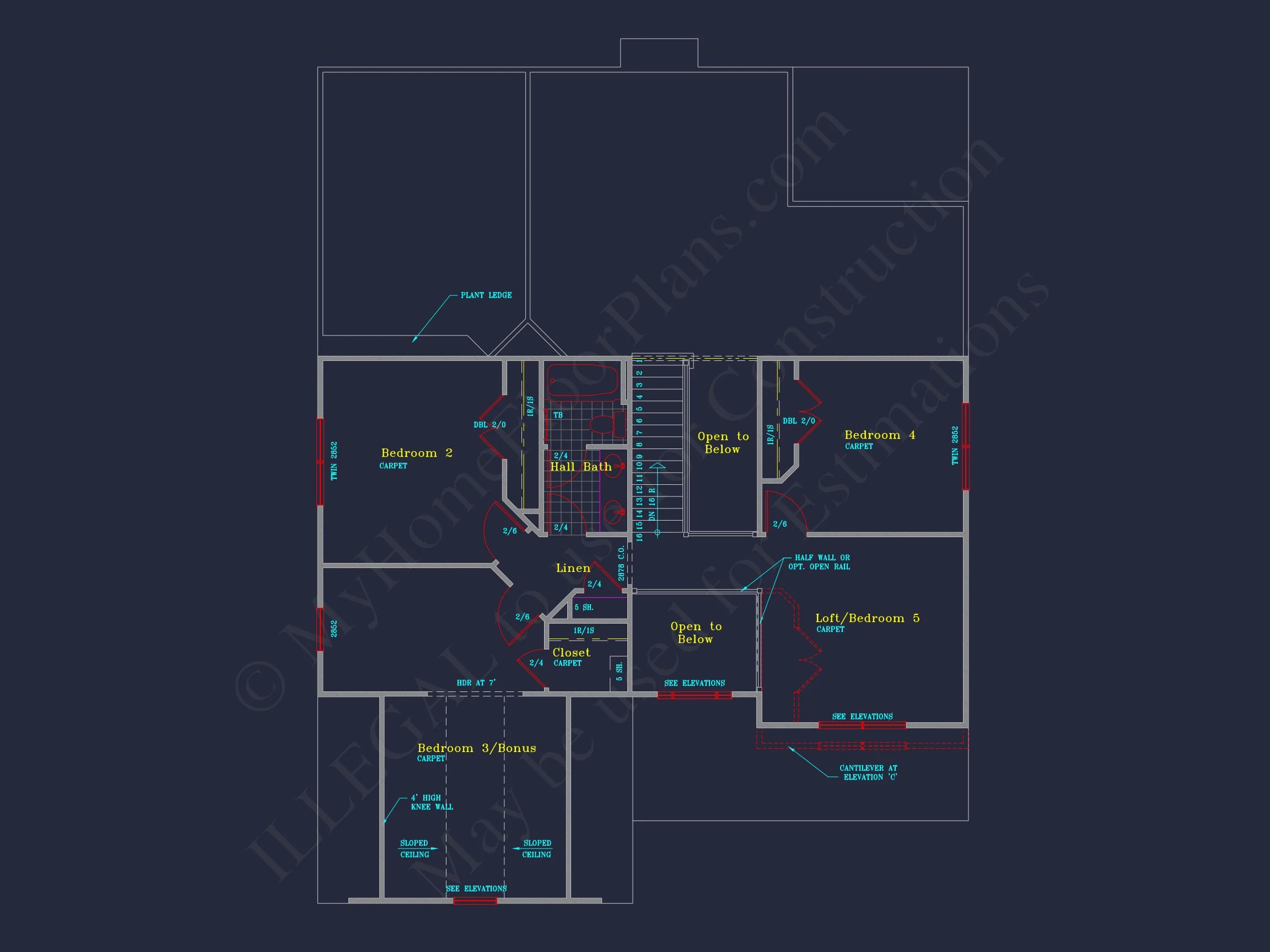 8-1330 HOUSE PLAN -Traditional Colonial Home Plan - 4-Bed, 2.5-Bath, 2,424 SF 8 Modern Suburban house Plan with 4 Bedrooms and Spacious Layout