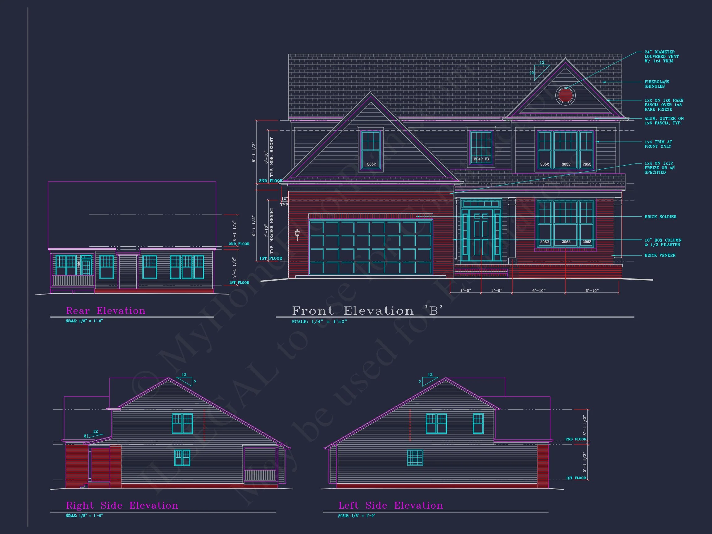 8-1330 HOUSE PLAN -Traditional Colonial Home Plan - 4-Bed, 2.5-Bath, 2,424 SF 3 Modern Suburban house Plan with 4 Bedrooms and Spacious Layout