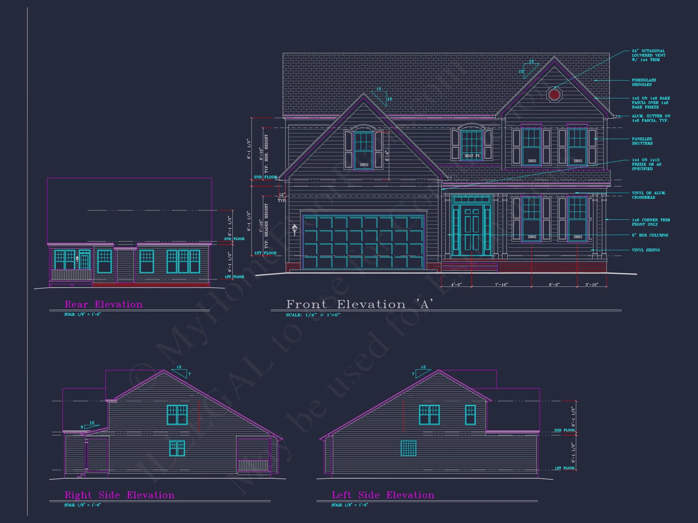 8-1330 HOUSE PLAN -Traditional Colonial Home Plan - 4-Bed, 2.5-Bath, 2,424 SF 2 Modern Suburban house Plan with 4 Bedrooms and Spacious Layout