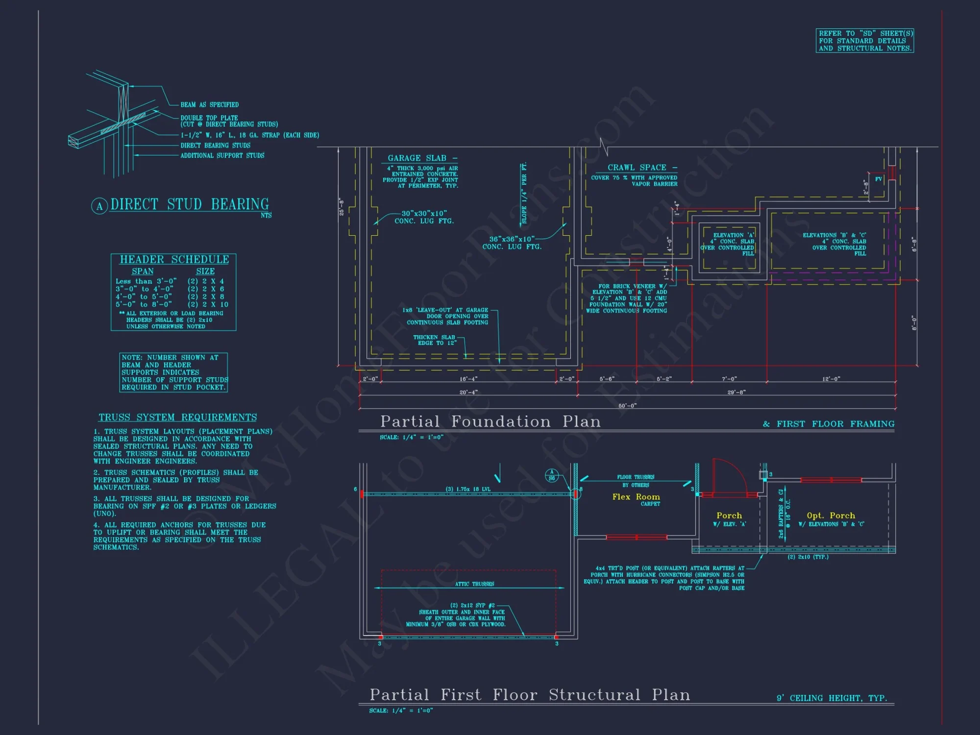 Elegant house Floor Plan: 2-Story Design with 4 Bedrooms & 2-Car Garage