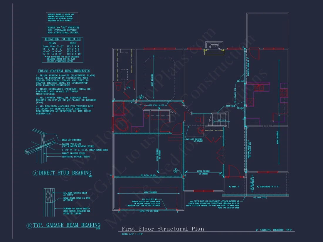 Elegant house Floor Plan: 2-Story Design with 4 Bedrooms & 2-Car Garage
