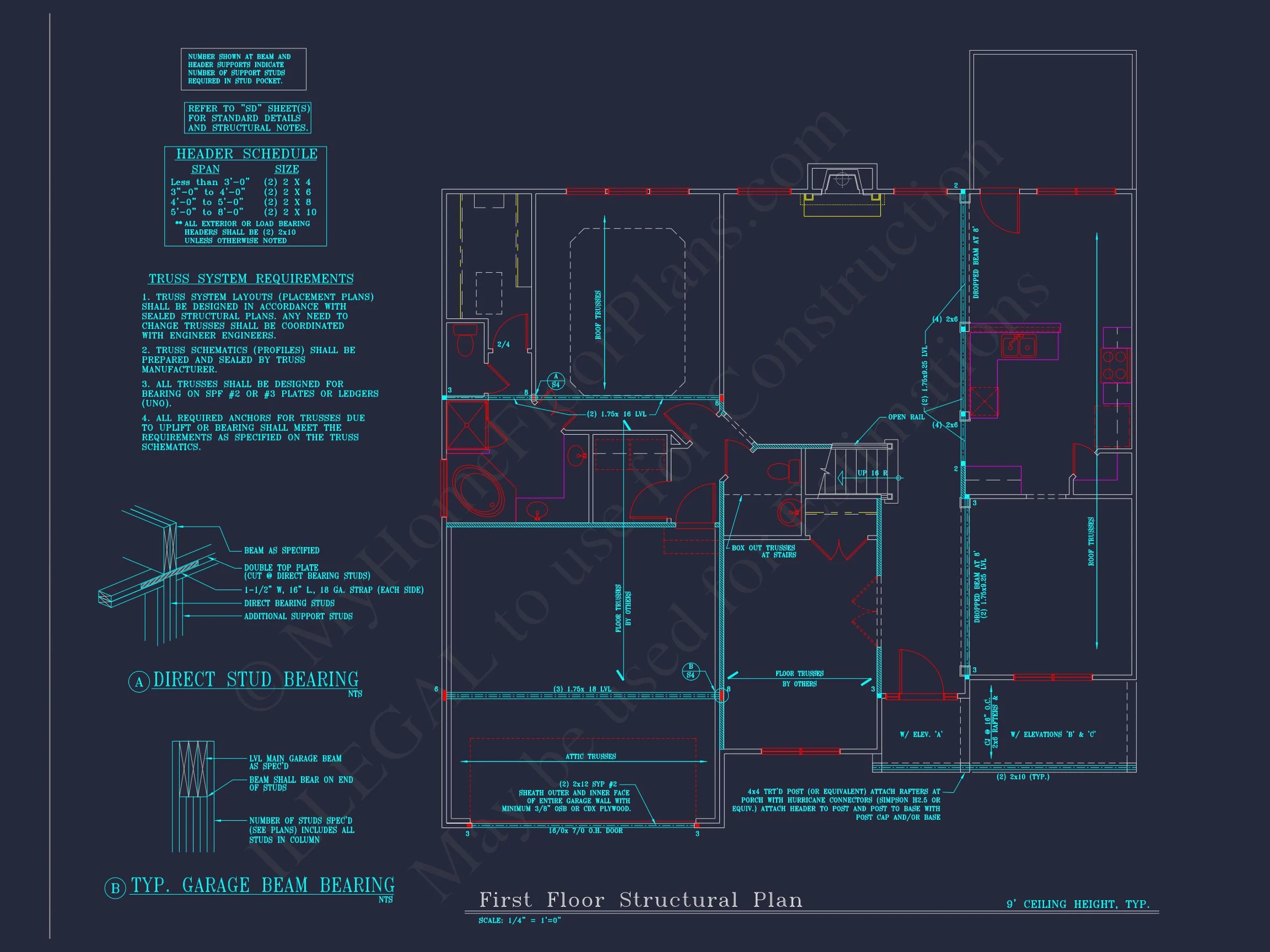 Elegant house Floor Plan: 2-Story Design with 4 Bedrooms & 2-Car Garage