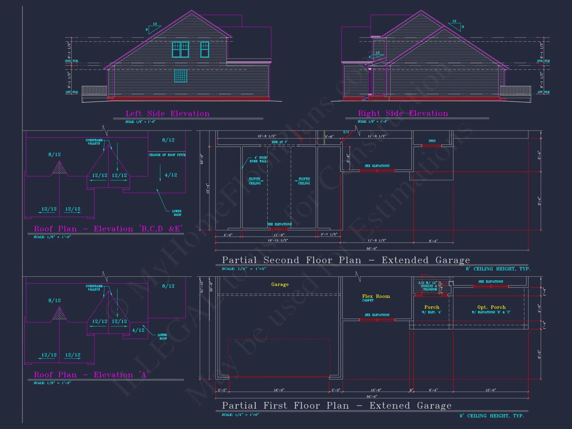 Elegant house Floor Plan: 2-Story Design with 4 Bedrooms & 2-Car Garage
