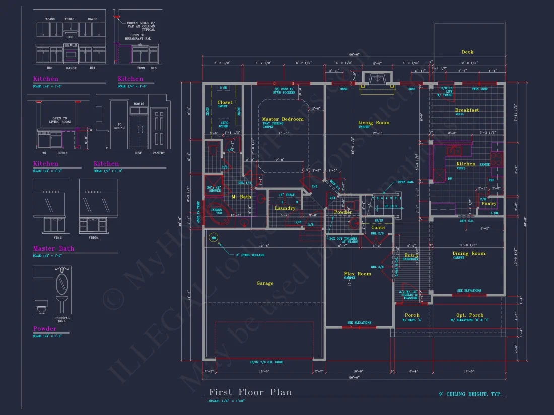 Elegant house Floor Plan: 2-Story Design with 4 Bedrooms & 2-Car Garage
