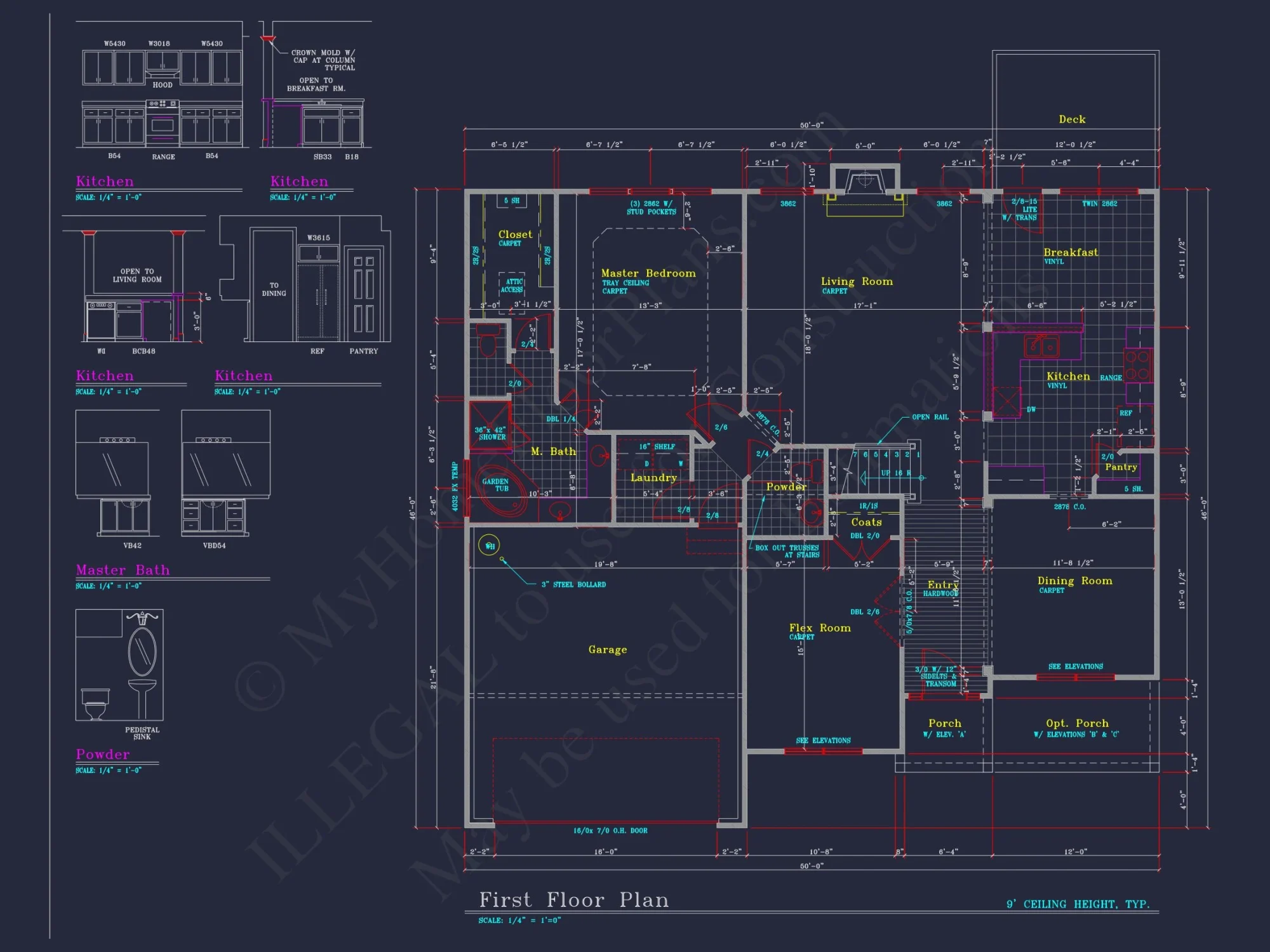 Elegant house Floor Plan: 2-Story Design with 4 Bedrooms & 2-Car Garage