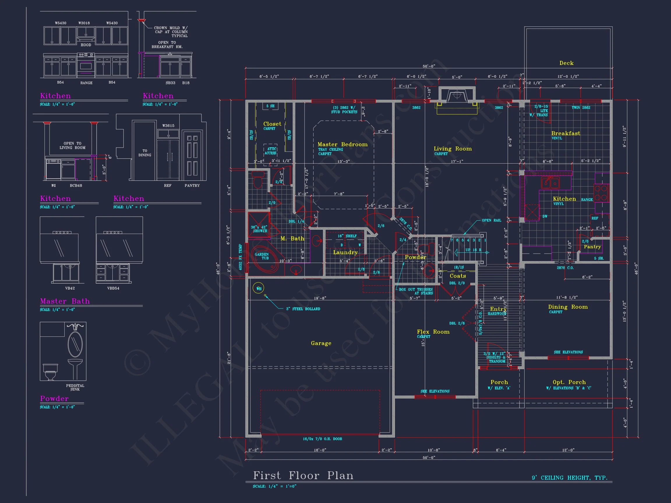 Elegant house Floor Plan: 2-Story Design with 4 Bedrooms & 2-Car Garage