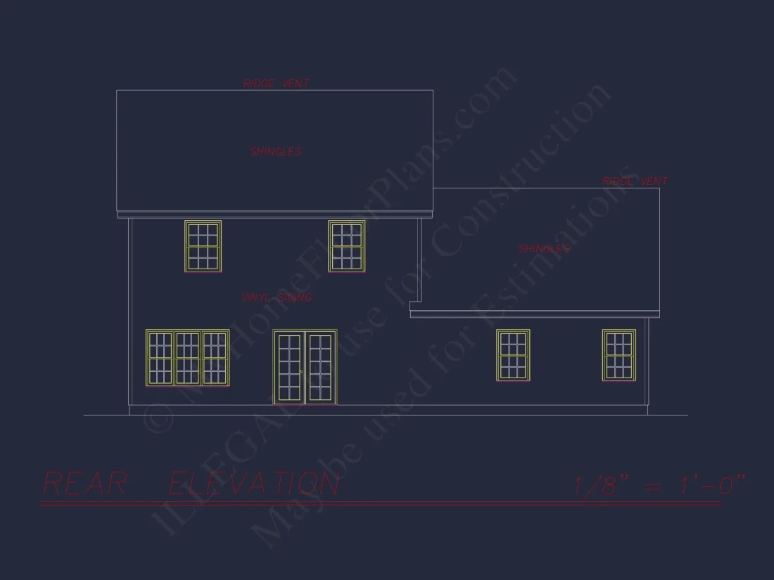 Classic Suburban house Plan with 4 Bedrooms and CAD Designs