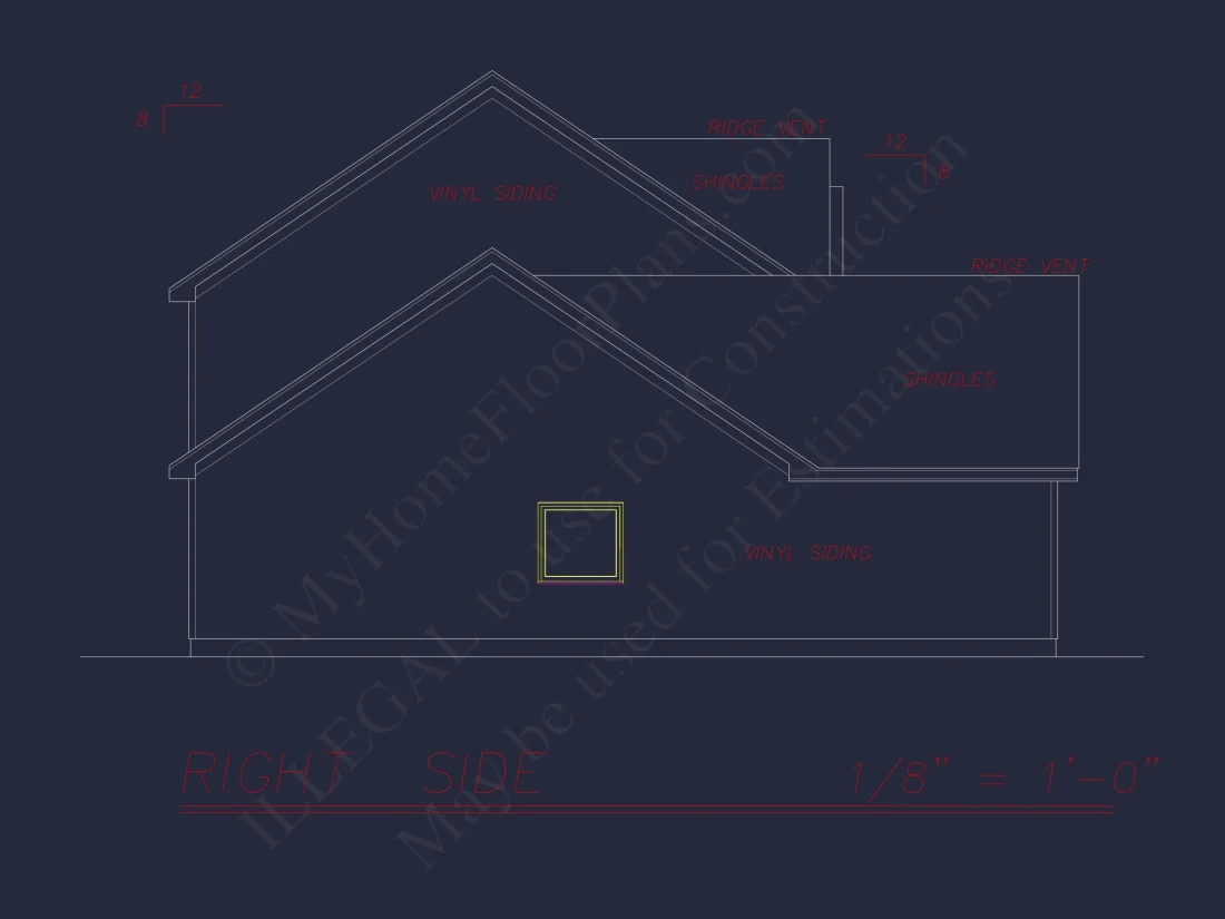 Classic Suburban house Plan with 4 Bedrooms and CAD Designs