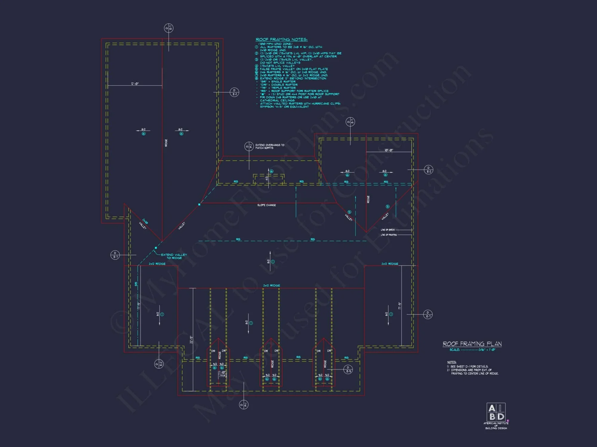 Colonial Farmhouse house Plan with 2-Story Design & CAD Blueprint