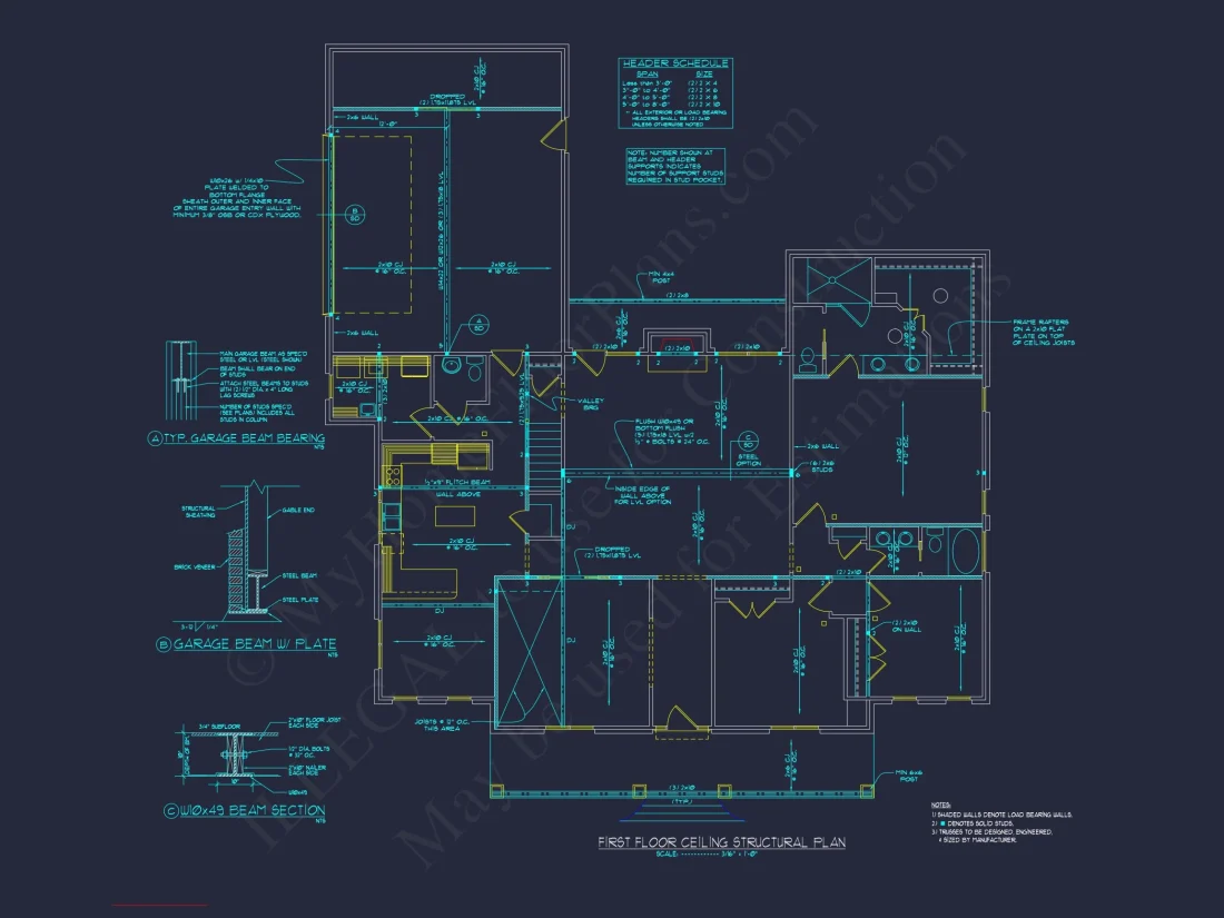 Colonial Farmhouse house Plan with 2-Story Design & CAD Blueprint