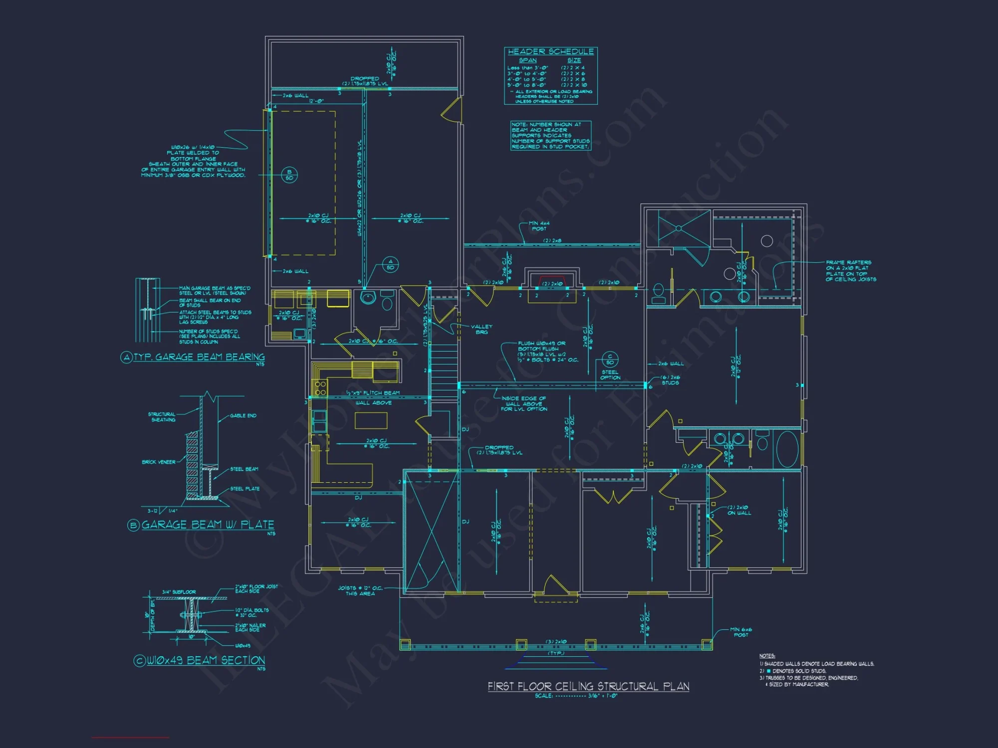 Colonial Farmhouse house Plan with 2-Story Design & CAD Blueprint